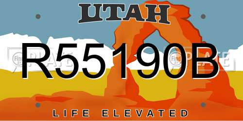 R55190B Utah License Plate