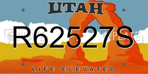 R62527S Utah License Plate