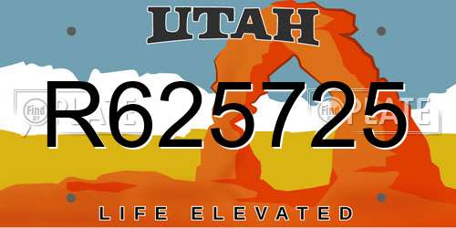 R625725 Utah License Plate