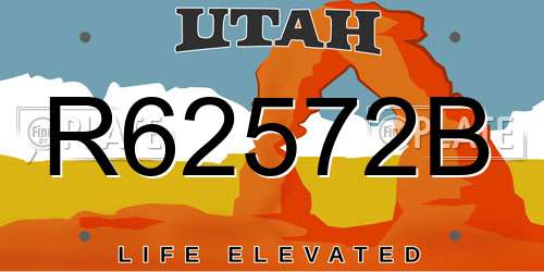 R62572B Utah License Plate