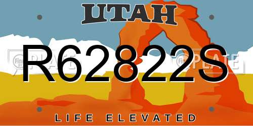R62822S Utah License Plate