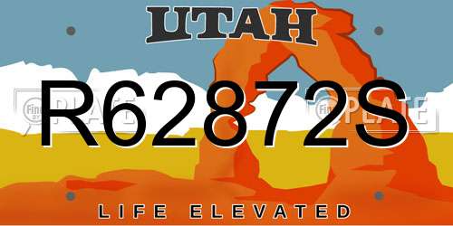 R62872S Utah License Plate