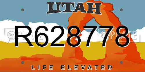 R628778 Utah License Plate