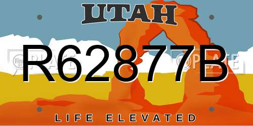 R62877B Utah License Plate