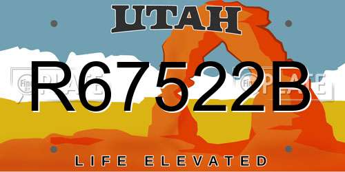 R67522B Utah License Plate