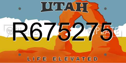 R675275 Utah License Plate