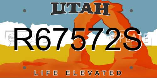 R67572S Utah License Plate