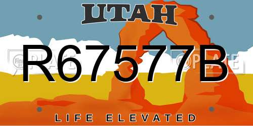 R67577B Utah License Plate