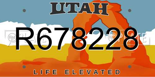 R678228 Utah License Plate