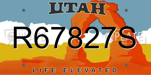 R67827S Utah License Plate