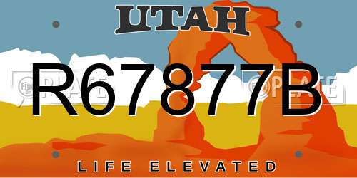 R67877B Utah License Plate