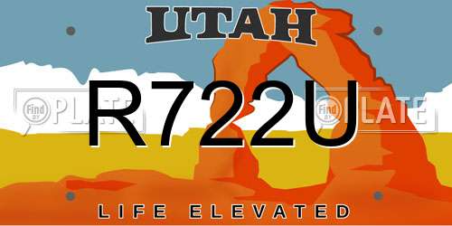 R722U Utah License Plate