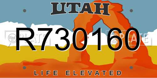 R730160 Utah License Plate