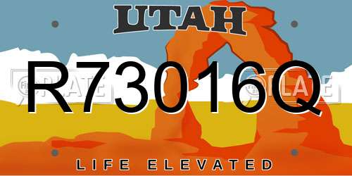 R73016Q Utah License Plate