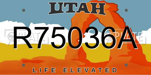 R75036A Utah License Plate