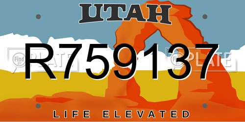 R759137 Utah License Plate