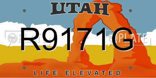 R9171G Utah License Plate