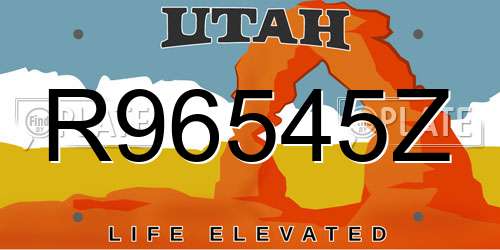R96545Z Utah License Plate