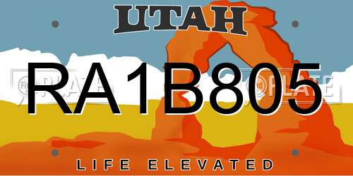 RA1B805 Utah License Plate
