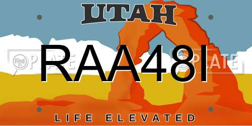 RAA48I Utah License Plate