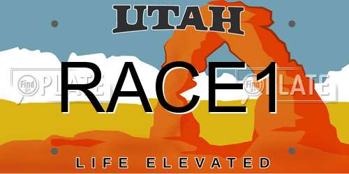 RACE1 Utah License Plate