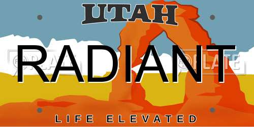 RADIANT Utah License Plate