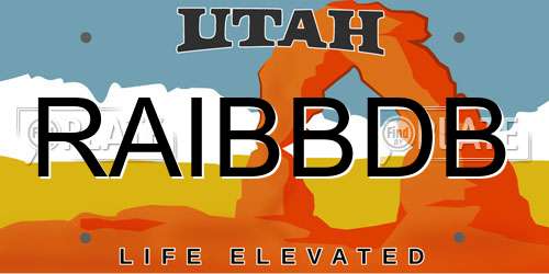 RAIBBDB Utah License Plate