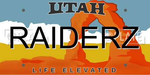 RAIDERZ Utah License Plate