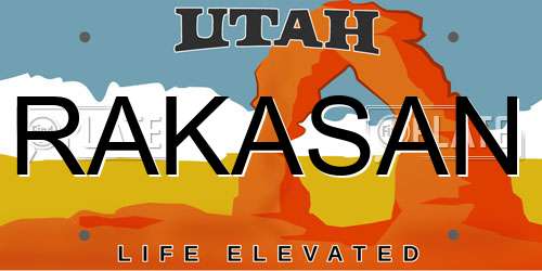 RAKASAN Utah License Plate