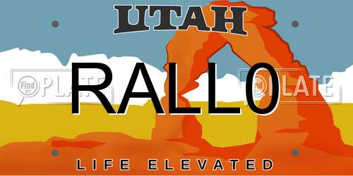 RALL0 Utah License Plate