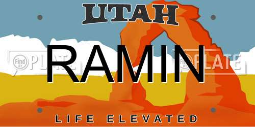 RAMIN Utah License Plate