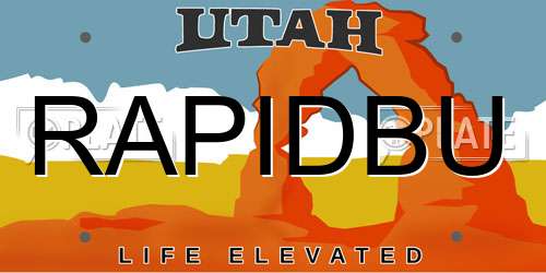 RAPIDBU Utah License Plate