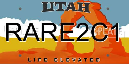 RARE2C1 Utah License Plate