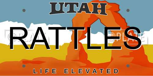 RATTLES Utah License Plate