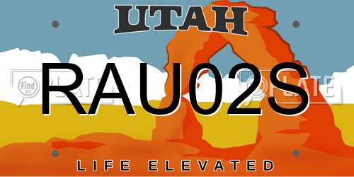 RAU02S Utah License Plate
