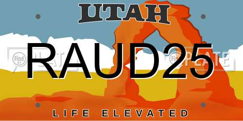 RAUD25 Utah License Plate