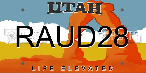 RAUD28 Utah License Plate