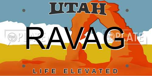 RAVAG Utah License Plate