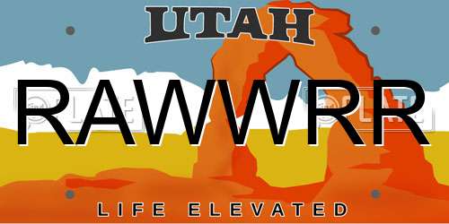 RAWWRR Utah License Plate