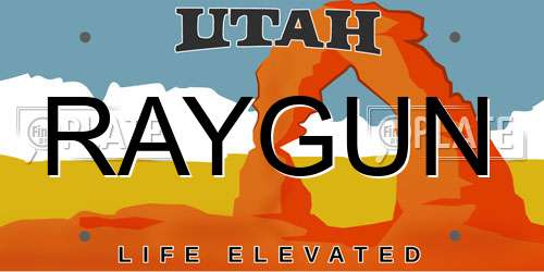 RAYGUN Utah License Plate