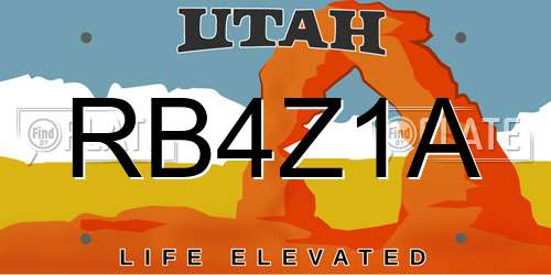 RB4Z1A Utah License Plate