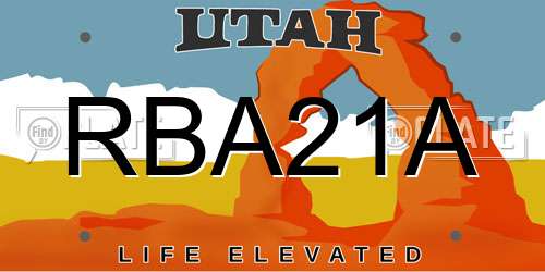 RBA21A Utah License Plate