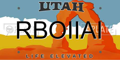 RBOIIAI Utah License Plate