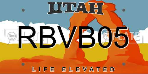 RBVB05 Utah License Plate