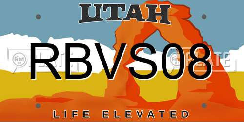 RBVS08 Utah License Plate