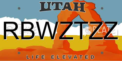 RBWZTZZ Utah License Plate