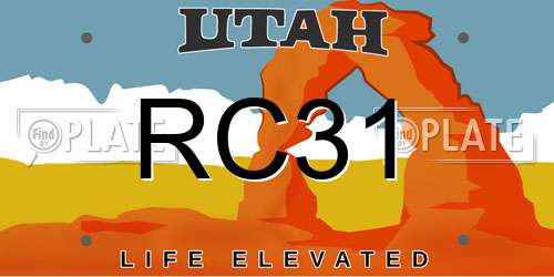 RC31 Utah License Plate