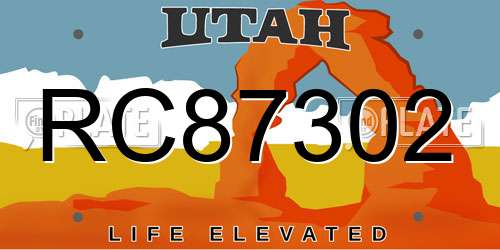 RC87302 Utah License Plate