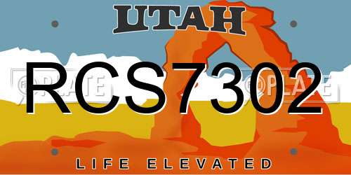 RCS7302 Utah License Plate