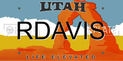 RDAVIS Utah License Plate